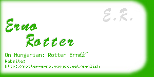 erno rotter business card